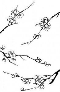 Fleurs sur branche 2 moine