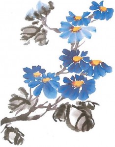 Li fleur pétale courbe stage de peinture chinoise